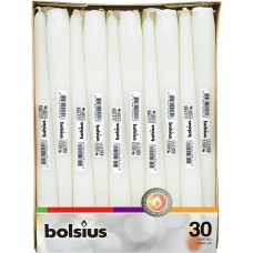 Свеча белая коническая Bolsius 24.5 см 30 шт (8717847029218)