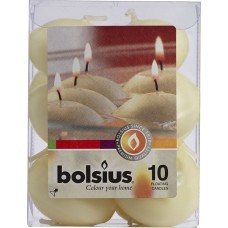 Плавающие свечи Bolsius кремовые 10 шт (пл10-011)