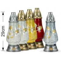 Лампадка в стекле желтая 29 см (636-010)