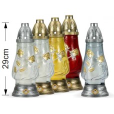 Лампадка в стекле желтая 29 см (636-010)