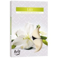 Свеча чайная ароматизированная Bispol Лилия1.5 см 6 шт (p15-58)
