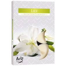 Свеча чайная ароматизированная Bispol Лилия1.5 см 6 шт (p15-58)