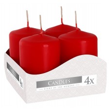 Свеча цилиндр красная Bispol 4х6 см 4 шт (sw40/60-030)