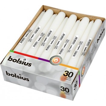 Свеча белая коническая Bolsius 24.5 см 30 шт (8717847029218)