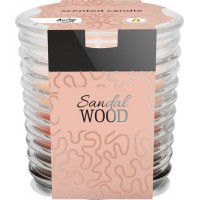 Аромасвеча трехцветная в фактурном стекле Bispol сандаловое дерево 8 см (snw80-81)