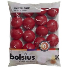 Плавающие свечи Bolsius бордовые 20 шт (пл20-036)