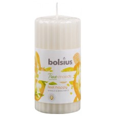 Свеча ароматическая ребристая манго и бергамот Bolsius 6х12 см 60/120-101 TS FHY