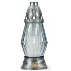 Лампадка в стекле прозрачный графит 24 см (632-013)