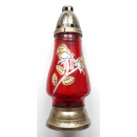 Лампадка в стекле красная 29 см (636-030)