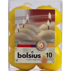 Плавающие свечи Bolsius желтые 10 шт (пл10-010)