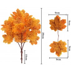 Ветка искусственный осенний кленовый лист 39 см.