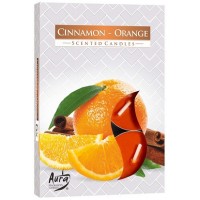 Свеча чайная ароматизированная Bispol Корица-апельсин 1.5 см 6 шт (p15-159)