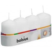 Свеча цилиндр белая bolsius 4х6 см 4 шт sw40/60-090Б