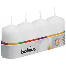 Свеча цилиндр белая bolsius 4х6 см 4 шт sw40/60-090Б