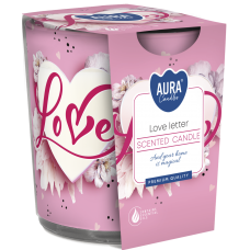 Свеча ароматизированная в стекле Bispol Любовное письмо 7,8 см (sn72s-04 новый дизайн)