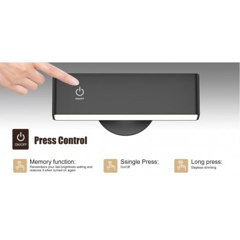 LED лампа на магніті з акумулятором та пультом чорна