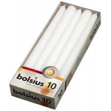 Свеча коническая белая Bolsius 24,5 см 10 шт (s30-090Б)