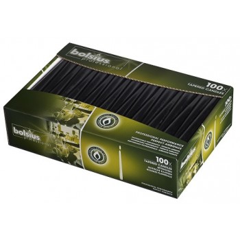 Свеча черная коническая Bolsius Professional 24.5 см 100 шт (s30-100-095Б)