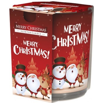 Свеча ароматизированная в стекле Bispol С рождеством 7,8 см (sn72s-09)