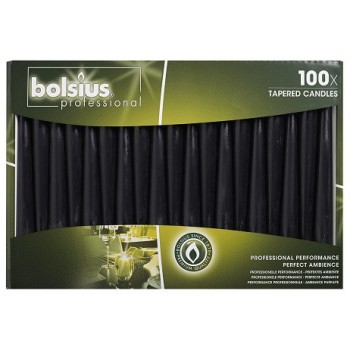 Свеча черная коническая Bolsius Professional 24.5 см 100 шт (s30-100-095Б)