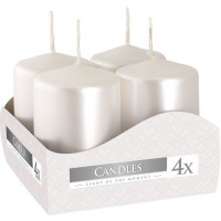 Свеча цилиндр перламутровая Bispol 4х6 см 4 шт (sw40/60-190)