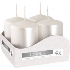 Свеча цилиндр перламутровая Bispol 4х6 см 4 шт (sw40/60-190)