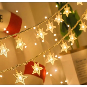 Светодиодная гирлянда звезда 1,5 м 10 led на батарейках