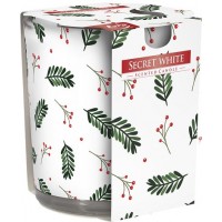 Свеча ароматизированная в стекле Bispol Таинственный белый 7,8 см (sn72s-45)