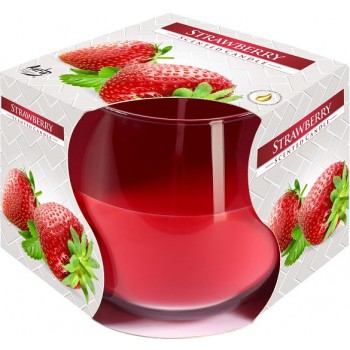 Свеча ароматическая в стекле Bispol Клубника 7 см (sn71-73)