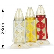 Лампадка в стекле желтая 29 см (424-010)