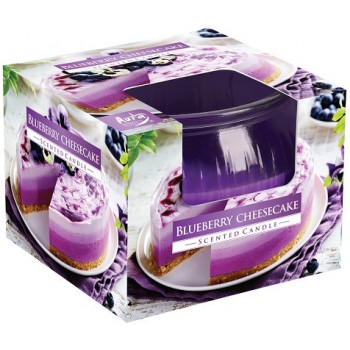 Свеча ароматическая в стекле чизкейк с черникой Bispol (sn69-357)
