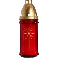 Лампадка червона в склі 3 дні 22 см (3004)