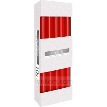 Свічка конічна червона 24,5 см 10 шт (s30-030)