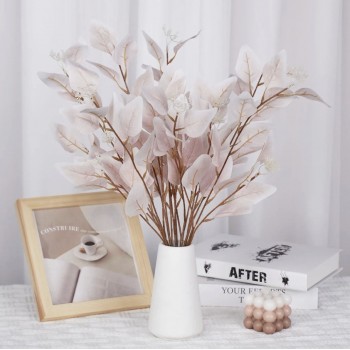 Искусственные листья эвкалипта цвет розовый 48 см