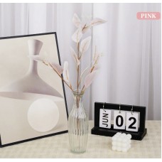 Искусственные листья эвкалипта цвет розовый 48 см