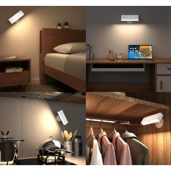 LED лампа на магніті з акумулятором та пультом біла