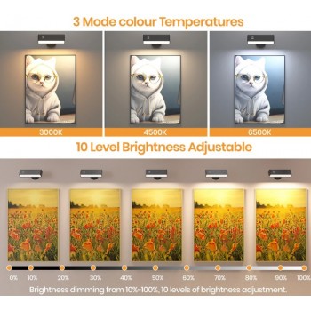 LED лампа на магніті з акумулятором та пультом біла