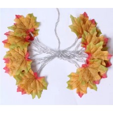 Светодиодная гирлянда кленовый лист на батарейках 3 м 20 led