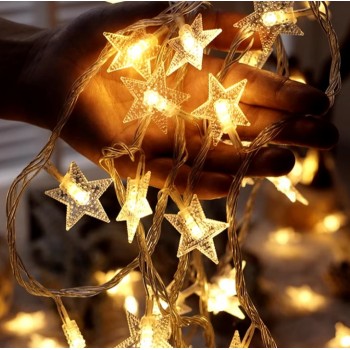 Светодиодная гирлянда звезда 1,5 м 10 led на батарейках