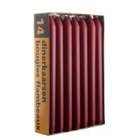 Свічка столова бордова 20 см 14 штук (s1-14-036)