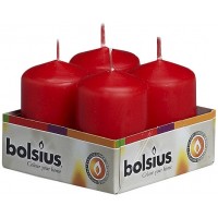 Свеча цилиндр красная bolsius 4х6 см 4 шт (40/60-030Б)