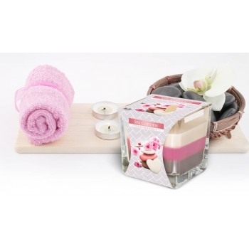 Свеча ароматизированная трехцветная Bispol СПА 8 см snk80-254