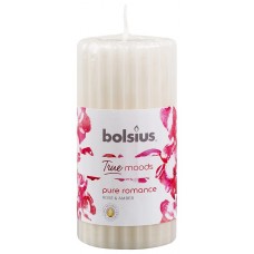 Свеча ароматическая ребристая янтарная роза Bolsius 6х12 см 60/120-78 TM PRO