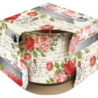 Свеча ароматическая в стекле Bispol Роза 7 см sn71s-11