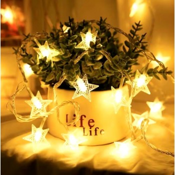 Светодиодная гирлянда звезда 1,5 м 10 led на батарейках