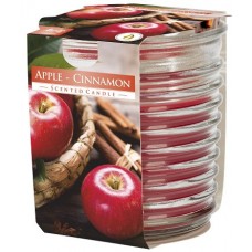 Аромасвеча в фактурном стекле Bispol яблоко-корица 8 см (snw80-1-87)