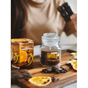 Свеча шоколад апельсин ароматизированная в стекле Bispol 7,8 см (sn72s-54)