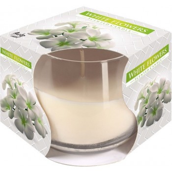 Свеча ароматическая в стекле Bispol Белые цветы 7 см (sn71-179)