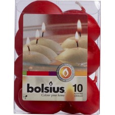 Плавающие свечи Bolsius бордовые 10 шт (пл10-036)