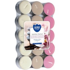 Свеча чайная ароматизированная Bispol ваниль орхидея 1.5 см 30 шт (p15-30-184)